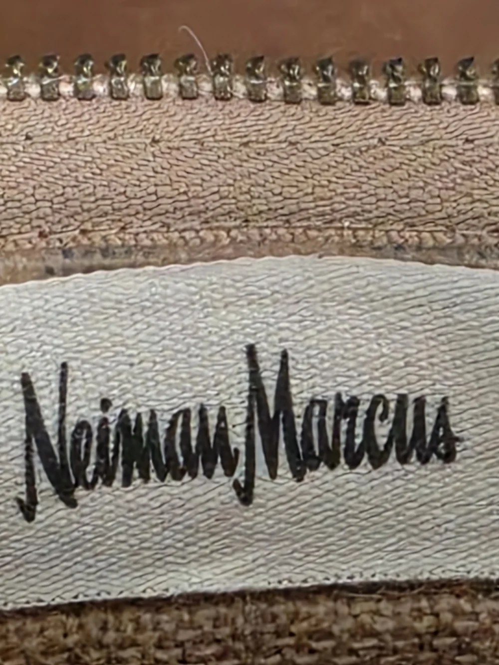 Neiman Marcus Blue Chevron Jute Cosmetic Pouch with Tassel